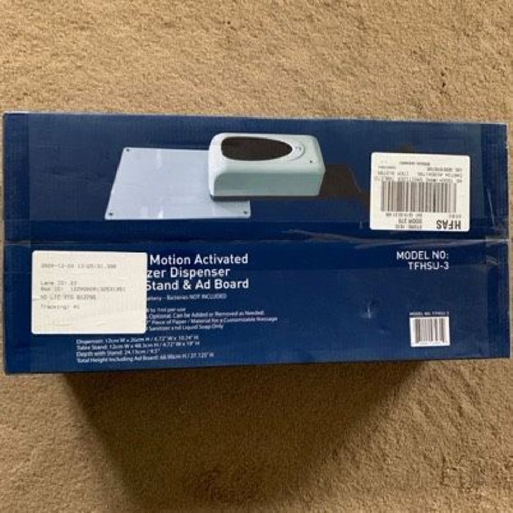 Touch Free Motion Activated Hand Sanitizer Dispenser With Table Stand & Ad Board